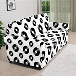 White And Black Vinyl Pattern Print Sofa Cover