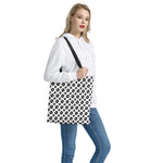 White And Black Vinyl Pattern Print Tote Bag
