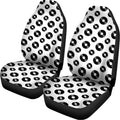 White And Black Vinyl Pattern Print Universal Fit Car Seat Covers