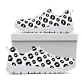 White And Black Vinyl Pattern Print White Running Shoes