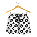 White And Black Vinyl Pattern Print Women's Shorts
