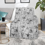 White And Black Wicca Magical Print Blanket