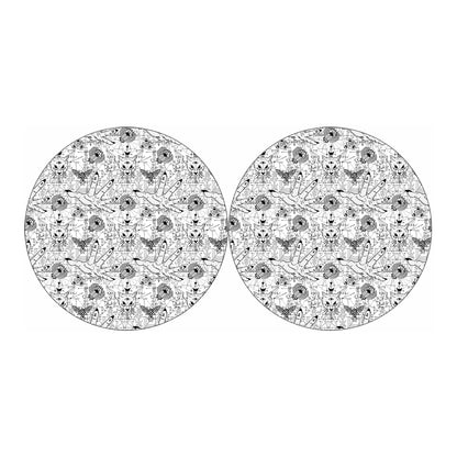 White And Black Wicca Magical Print Car Coasters