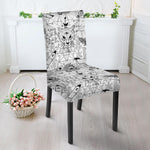 White And Black Wicca Magical Print Dining Chair Slipcover