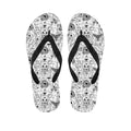 White And Black Wicca Magical Print Flip Flops