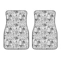 White And Black Wicca Magical Print Front Car Floor Mats