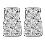 White And Black Wicca Magical Print Front Car Floor Mats