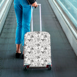 White And Black Wicca Magical Print Luggage Cover