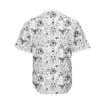 White And Black Wicca Magical Print Men's Baseball Jersey