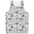 White And Black Wicca Magical Print Men's Tank Top