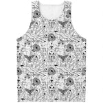 White And Black Wicca Magical Print Men's Tank Top