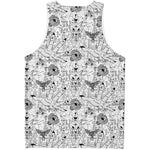 White And Black Wicca Magical Print Men's Tank Top