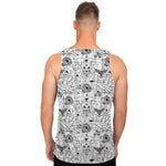 White And Black Wicca Magical Print Men's Tank Top