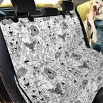 White And Black Wicca Magical Print Pet Car Back Seat Cover