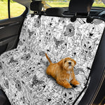 White And Black Wicca Magical Print Pet Car Back Seat Cover