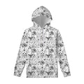 White And Black Wicca Magical Print Pullover Hoodie