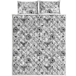 White And Black Wicca Magical Print Quilt Bed Set