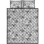 White And Black Wicca Magical Print Quilt Bed Set