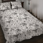 White And Black Wicca Magical Print Quilt Bed Set