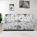 White And Black Wicca Magical Print Sofa Cover