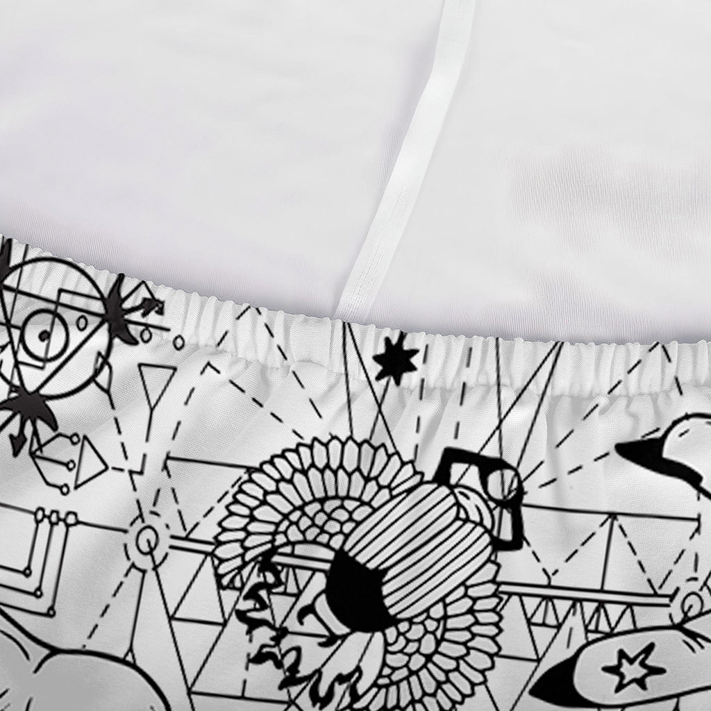 White And Black Wicca Magical Print Sofa Cover