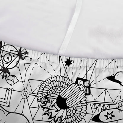 White And Black Wicca Magical Print Sofa Cover
