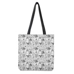 White And Black Wicca Magical Print Tote Bag