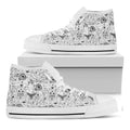 White And Black Wicca Magical Print White High Top Sneakers