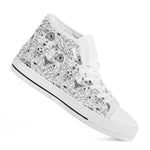 White And Black Wicca Magical Print White High Top Shoes