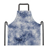 White And Blue Acid Wash Tie Dye Print Apron