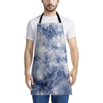 White And Blue Acid Wash Tie Dye Print Apron