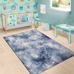 White And Blue Acid Wash Tie Dye Print Area Rug