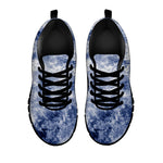 White And Blue Acid Wash Tie Dye Print Black Sneakers