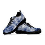White And Blue Acid Wash Tie Dye Print Black Sneakers