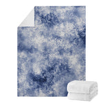 White And Blue Acid Wash Tie Dye Print Blanket
