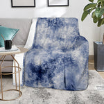White And Blue Acid Wash Tie Dye Print Blanket