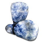 White And Blue Acid Wash Tie Dye Print Boxing Gloves