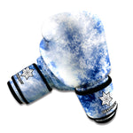 White And Blue Acid Wash Tie Dye Print Boxing Gloves