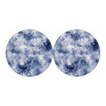 White And Blue Acid Wash Tie Dye Print Car Coasters