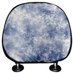 White And Blue Acid Wash Tie Dye Print Car Headrest Covers