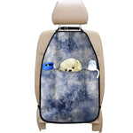 White And Blue Acid Wash Tie Dye Print Car Seat Organizers