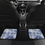White And Blue Acid Wash Tie Dye Print Front and Back Car Floor Mats