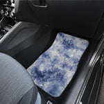 White And Blue Acid Wash Tie Dye Print Front and Back Car Floor Mats