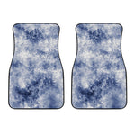 White And Blue Acid Wash Tie Dye Print Front Car Floor Mats