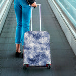 White And Blue Acid Wash Tie Dye Print Luggage Cover