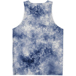 White And Blue Acid Wash Tie Dye Print Men's Tank Top