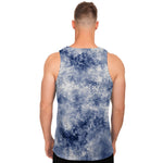 White And Blue Acid Wash Tie Dye Print Men's Tank Top