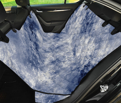 White And Blue Acid Wash Tie Dye Print Pet Car Back Seat Cover