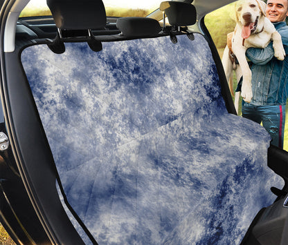 White And Blue Acid Wash Tie Dye Print Pet Car Back Seat Cover