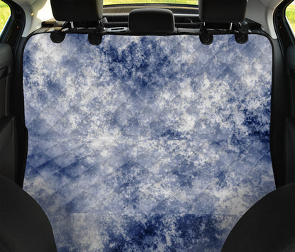 White And Blue Acid Wash Tie Dye Print Pet Car Back Seat Cover